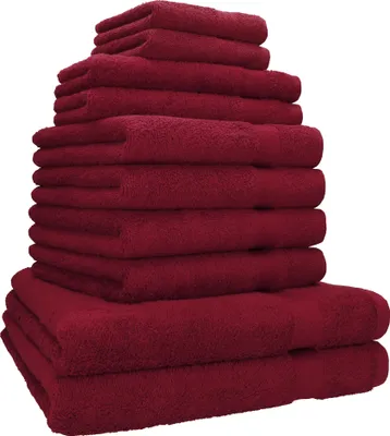 Produktbild von Betz 10-tlg. Handtuch-Set PREMIUM CLASSIC 2 Duschtücher 4 Handtücher 2 Gästetücher 2 Seiftücher Farbe: dunkelrot