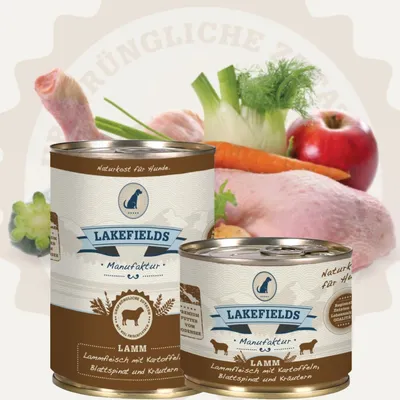 Produktbild von Lakefields Dosenfleisch-Menü Lamm für ausgewachsene Hunde, 6 x 800 g