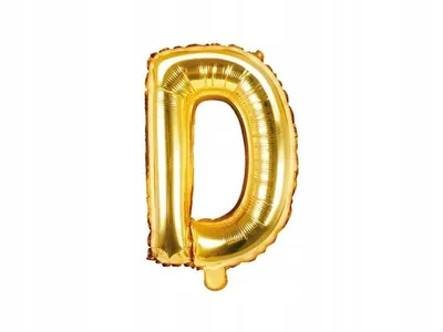 Zdjęcie produktu dla Luksusowa, złota balon foliowy w kształcie litery ''D'', 35 cm – idealny dodatek na każdą okazję, który przyciągnie wzrok i doda blasku Twoim celebracjom!