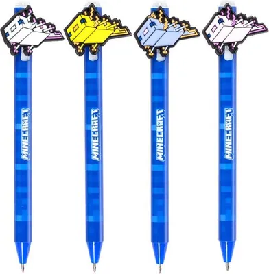 Produktbild von Minecraft Axolotl Stift, 4 Sorten, Sortiment, mit Radiergummi