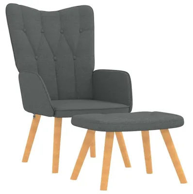 Immagine prodotto di Poltrona reclinabile con poggiapiedi, color grigio scuro