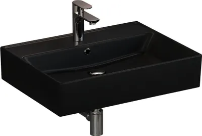 Produktbild von Aqua Bagno Loft Air Keramik Waschbecken 60cm schwarz matt