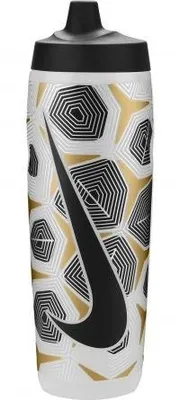 Produktbild von Nike - "Refuel" Wasserflasche, Grafikdruck, 680ml BS6595 (Einheitsgröße) (Schwarz/Gold/Silber)