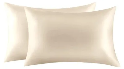 Image de Omgoods - Ensemble de 2 taies d'oreiller en soie pour la peau et les cheveux, taille King