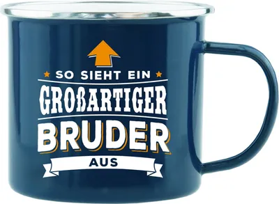 Produktbild von Echter Kerl Emaille Kaffeetasse Kaffeebecher Bruder