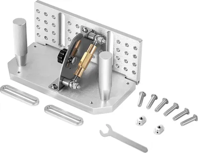 Zdjęcie produktu dla Pomoc do ostrzenia noży do szlifierek taśmowych - Urządzenie do ostrzenia - Regulowany kąt 85°–115° - Stop aluminium - 2 uchwyty - Kompatybilne z podwójnymi szlifierkami - Precyzyjne prowadzenie kątowe