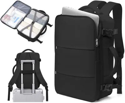 Image de Sac à dos de voyage imperméable Ryanair pour bagage à main (40 x 20 x 25 cm) avec compartiment pour ordinateur portable 14 pouces - Noir