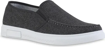 Produktbild von VAN HILL Herren Klassische Slippers Denim Slip Ons Freizeit Stoff Schuhe 841621, Farbe: Dunkelgrau, Größe: 41