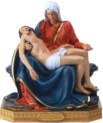 Obrázek produktu pro 22 cm vysoká barevná soška Pietà, náboženská sbírka, socha z pryskyřice