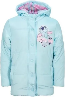 Produktbild von Disney Stitch Kinder Winterjacke Mädchen Jacke mit Kapuze – Blau / 98