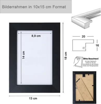 Produktbild von 3er 5er Pack Hekla Set Holzrahmen Foto Bilderrahmen Wanddeko Collage Poster Rahmen - Farbe: 5er Pack Gold | Format: 10x15