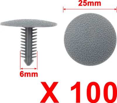 Image de Rivet Plastique Aile Porte Voiture 6mm Trou Pousser agrafes retenue 100 pcs