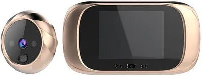 Image de Caméra de surveillance compacte de 2,8 pouces avec vision nocturne - Mémoire intégrée, aucune carte nécessaire - Caméra de surveillance électronique - Compatible avec la vision nocturne infrarouge - Veille longue durée - Or