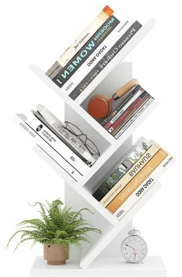 Imagen del producto de Estantería en forma de árbol: organizador de pie con 5 niveles, color blanco