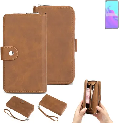 Produktbild von K-S-Trade Handyhülle Schutzhülle kompatibel mit Cubot X30 P & Portemonnee Tasche Handytasche Case Etui Geldbörse Wallet braun (1x)