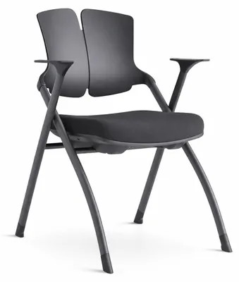 Productafbeelding van Ergonomische seminarstoel met zwarte rugleuning en armleuningen