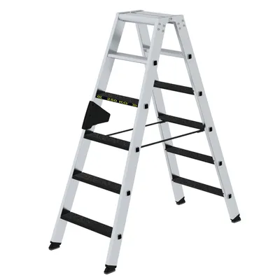 Produktbild von MUNK Günzburger Steigtechnik Stufen-Stehleiter 250 kg beidseitig begehbar mit clip-step R13 2x6 Stufen