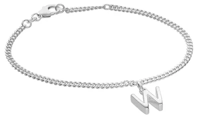 trendor 21590-W Mädchen-Armband mit Buchstabe W 925 Silber Rhodiniert 1