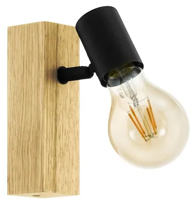 Immagine prodotto di Lampada da parete Eglo Townshend 3 nero naturale E27