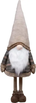 Produktbild von XL wackelnder Wichtel 100cm (127cm) Weihnachten Deko Figur Gnom beige / braun