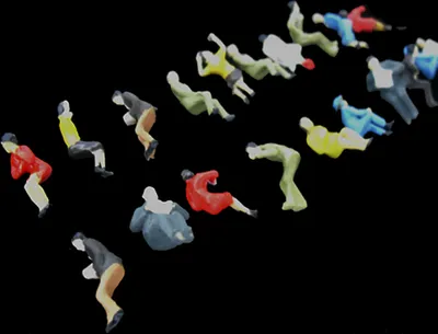Produktbild von Bemalte sitzende Modellbau Figuren 1:87 (24 Stück)
