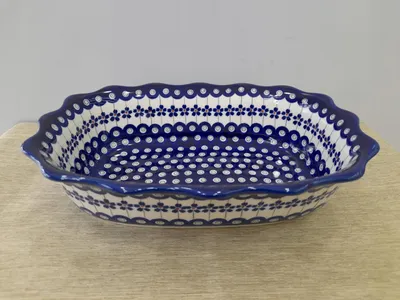 Produktbild von Bolesławiec Servierschale mit Rüschenrand, Keramik, 1854
