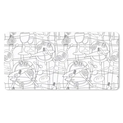 Produktbild von MuchoWow® Schreibtischunterlage Fische - Muster - Schwarz und Weiß 80x40 cm - XXL Mauspad - Gaming Mauspad