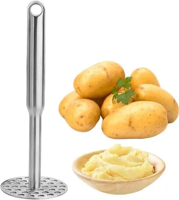 Productafbeelding van LOMUG Aardappelstamper van roestvrij staal, stabiele aardappelstamper, keukengereedschap, keukenstamper