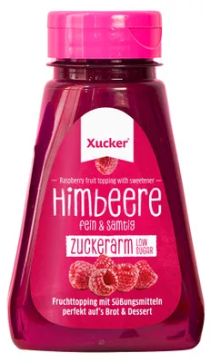 Produktbild von Xucker Quetschmarmelade Himbeere, zuckerarmes Fruchttopping, 200g