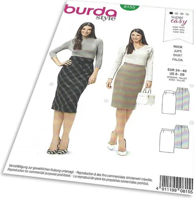 Zdjęcie produktu dla Wykrój Burda 8155 – Spódnica