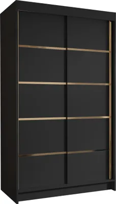 Produktbild von MIRJAN24 Schiebetürenschrank Vigo IV, Kleiderschrank mit Kleiderstange, mit zwei Schwebetüren, Garderobe (Farbe: Schwarz)