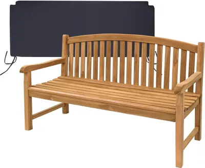 Produktbild von Gartenbank Bari Teak Massivholz 150 cm Schwarz