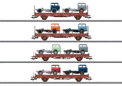 Produktbild von Märklin 46406 H0 4er-Set Rungenwagen Ks 3300/Ks 3301 der DR (46406)