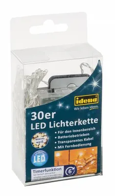 Produktbild von Idena 30er LED Lichterkette transparent 1,75 m