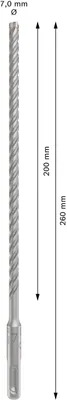 Image de Nom Bosch PRO SDS plus-5X Foret marteau 7 x 200 x 260 mm - 2608836615