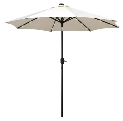 Productafbeelding van Tuinparasol - Zweefparasol - Achthoekige Terrasparasol - Zonne-energie Parasol - Buitenparasol