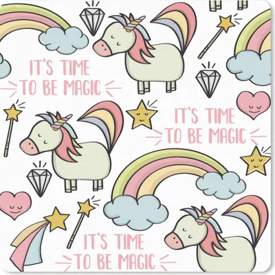 Produktbild von MuchoWow® Mauspad Mousepad Regenbogen - Einhorn - Diamant - Zitate - Muster 30x30 cm - Mousepads - Maus Mat - Pad - Mausunterlage - Gaming