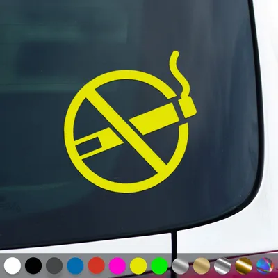 Produktbild von PantherPixel Rauchen Verboten Aufkleber Nichtraucher Rauchverbot Sticker Auto Geschenkidee Farbe Neon-Gelb