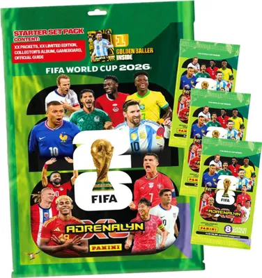 Produktbild von Fifa World Cup 2026 Adrenalyn XL - WM Trading Cards Sammelkarten - 1 Starter + 3 Booster