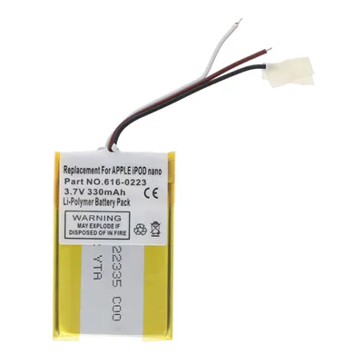 Produktbild von AccuCell Akku passend für Apple iPOD nano, 616-0223, 330mAh