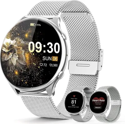 Produktbild von Smartwatch Damen 1.39 Zoll Fitness Uhr mit Telefonfunktion Herzfrequenz & SpO2 Schlaf und Zyklustracking 120 Sportmodi IP67 Wasserdicht