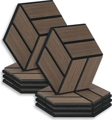 Obrázek produktu pro Homestyle4u akustické panely 8 kusů hnědé ořechové dřevo zvuková izolace