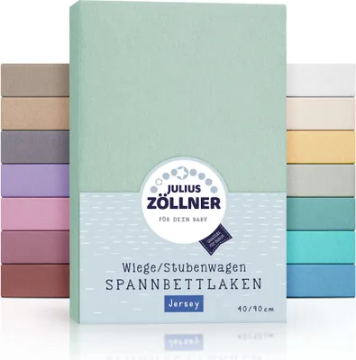 Produktbild von Julius Zöllner Spannbetttuch Jersey 90x40 cm Salbei
