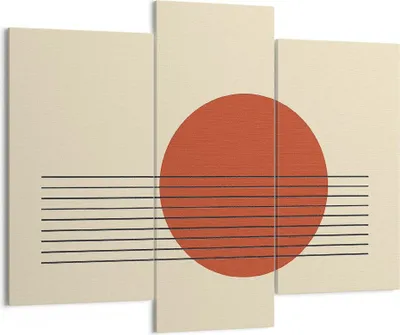 Produktbild von Bild auf Leinwand - Leinwandbild - 3 Teile - Abstraktion Linien Rad - 130x100cm - Wand Bild - Wanddeko - Wandbilder - Leinwanddruck - Bilder - Wanddekoration - Leinwand bilder - CB130x100-4230