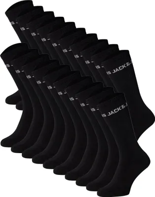 Produktbild von JACK&JONES Kinder Tennissocken, 20er Pack - JACREGEN TENNIS SOCKS, Baumwollmischung, Logo Schwarz 33-37