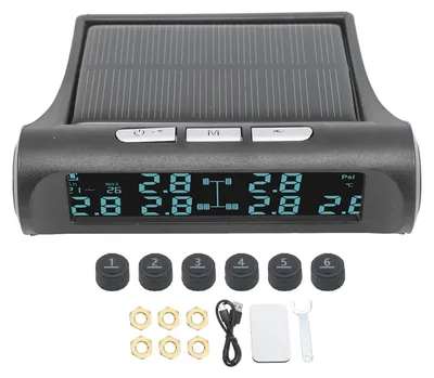 Zdjęcie produktu dla System monitorowania ciśnienia w oponach (TPMS) z 6 zewnętrznymi czujnikami i wyświetlaczem LCD