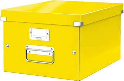 Zdjęcie produktu dla Pudełko do przechowywania Click & Store Wow A4 szary karton żółty opakowanie 6 szt