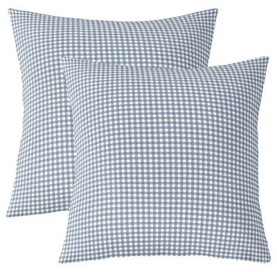Productafbeelding van Kussenslopen, ruitpatroon, geometrisch, 40x40 cm, blauw-wit, 2 stuks, polyester