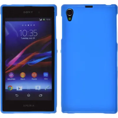 Produktbild von PhoneNatic Case kompatibel mit Sony Xperia Z1 - blau Silikon Hülle matt + 2 Schutzfolien