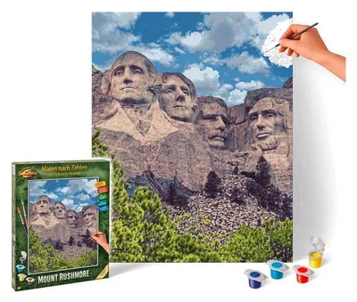 Obrázok produktu pre Schipper 609130895 Sada na maľovanie podľa čísel, motív: Mount Rushmore – 40 x 50 cm – Obsahuje farby a štetce